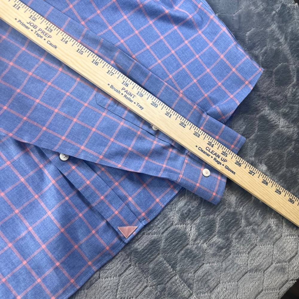 UNTUCKit Allen WF Button Down Shirt Mens XXL Blue Orange Plaid Wrinkle Free - Picture 7 of 8